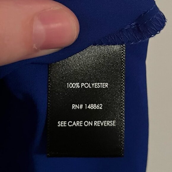 Torrid Size 1 Royal Blue Georgette Short Sleeve Blouse - Picture 4 of 6